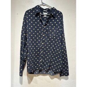 AllSaints Equestrian LS Shirt Mens XXL Regular Fit Horse Print Shuttle‎ Notes